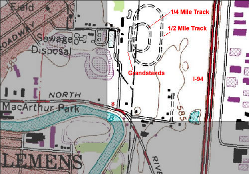 Mt. Clemens Race Track - Topo Map